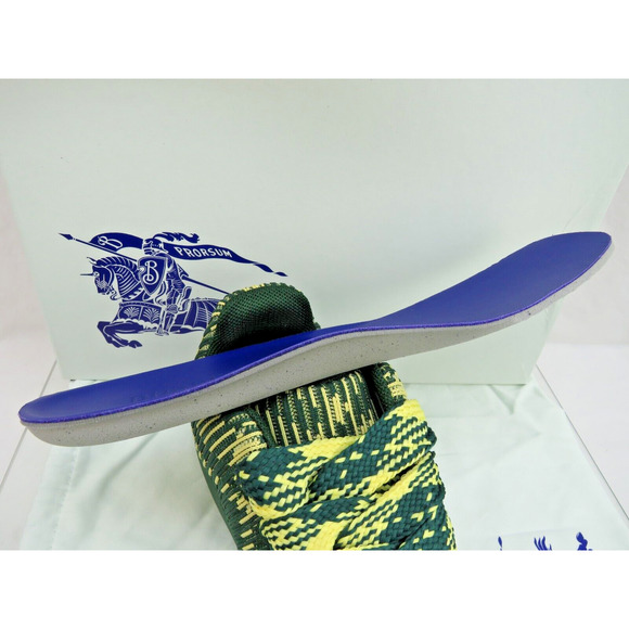 $ 1K NIB BURBERRY BOX GREEN CHECK CANVAS LOGO PLATFORM SNEAKERS 12 US 45 ITALY - Picture 10 of 12